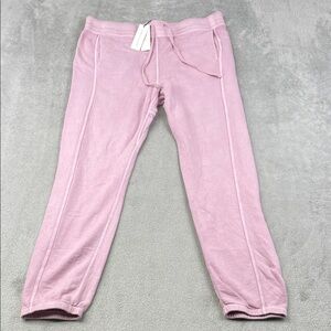 NEW Unsubscribed XL 100% Cotton Garden Party Purple PinkTerry Jogger Pant